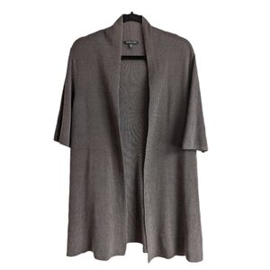 Eileen Fisher Women's Open Front Cardigan - Taupe - Cotton, Viscose & Silk - XL
